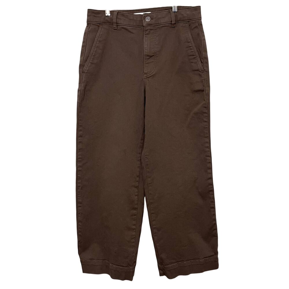 Everlane Wide Leg Crop Jeans Womens Sz 6 Brown High Rise Pants Minimalist Boho